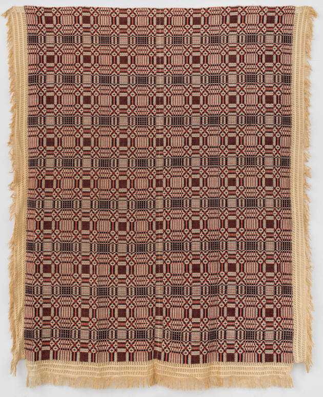 Artist unidentified, “Overshot”, United States, n.d., Linen and wool, 97 × 73 in., Collection o…