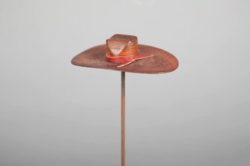 Philip Pellegrino, “Cowboy Hat”, United States, 1950–1970, Leather, 3/4 x 3 1/8 x 2 in., Collec…