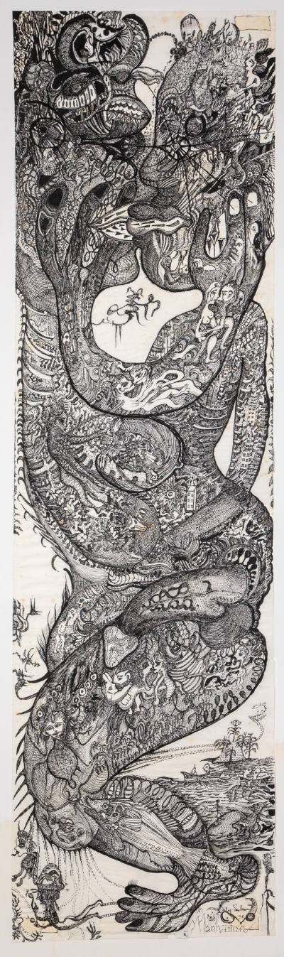 Ody Saban, “Manhattan”, Istanbul, Turkey, 1996, Ink on Chinese paper, glued on cardboard, 53 1/…