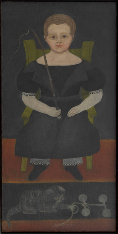 Attributed to Amanda M. Powers, “Portrait of a Boy”, Possibly Illinois, c. 1840, Oil on canvas,…