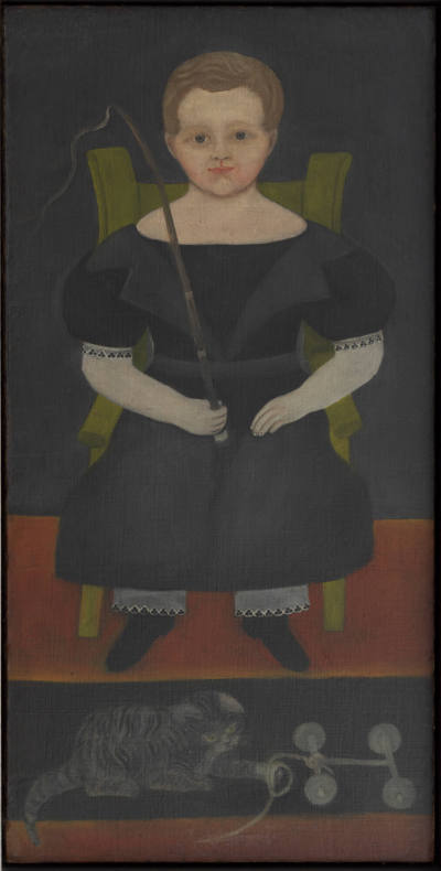 Attributed to Amanda M. Powers, “Portrait of a Boy”, Possibly Illinois, c. 1840, Oil on canvas,…