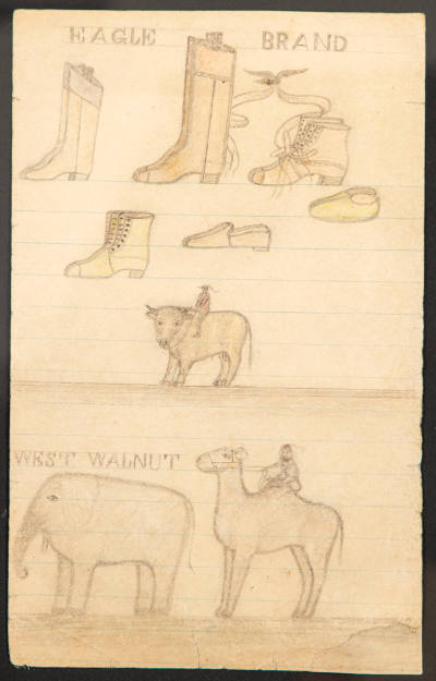 James Edward Deeds, Jr., “EAGLE BRAND”, Nevada, Missouri, c. 1936–1969, Pencil and crayon on le…