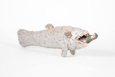 Antoni Mazur, “Jonah and The Whale”, Poland, 2000, Carved and painted wood, 5 × 18 × 3 in., Col…