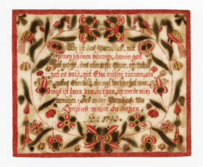 John Conrad Gilbert, “Religious Verse”,  Berks County, Pennsylvania, United States, 1793, Water…