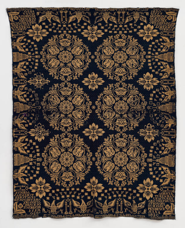 Artist unidentified, “Agriculture and Manufacturers Coverlet”, Connecticut, United States, c. 1…