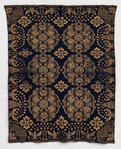 Artist unidentified, “Agriculture and Manufacturers Coverlet”, Connecticut, United States, c. 1…