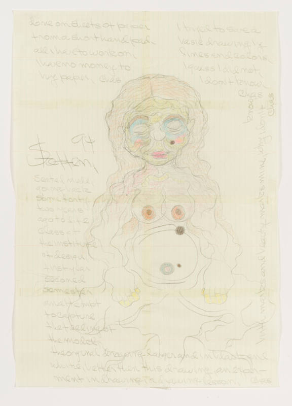 Charles Steffen, “Seated Nude”, Chicago, Illinois, 1994, Colored Pencil, graphite, felt-tip pen…