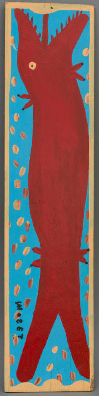 Mose Tolliver, “Untitled (Red Fish)”, Montgomery, Alabama, c. 1989–1993, House paint on plywood…