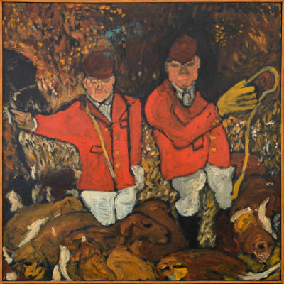Justin McCarthy, “Fox Hunt”, United States, 1966, Oil on Masonite, 24 x 23 7/8 in., Collection …