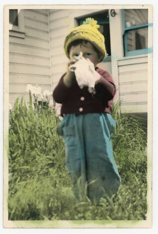 Artist unidentified, “Untitled [Child in front of building]”, United States, c. 1940–1980, Hand…