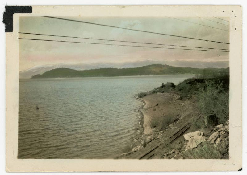 Artist unidentified, “Untitled [Body of water and train track]”, United States, Early to mid-20…