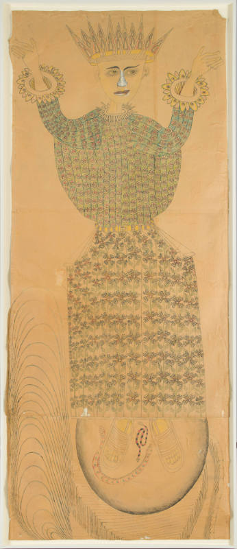 Martín Ramírez, “Untitled (Madonna)”, Auburn, California, United States, 1952–1953, Graphite, t…
