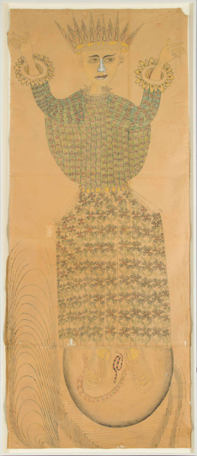 Martín Ramírez, “Untitled (Madonna)”, Auburn, California, United States, 1952–1953, Graphite, t…