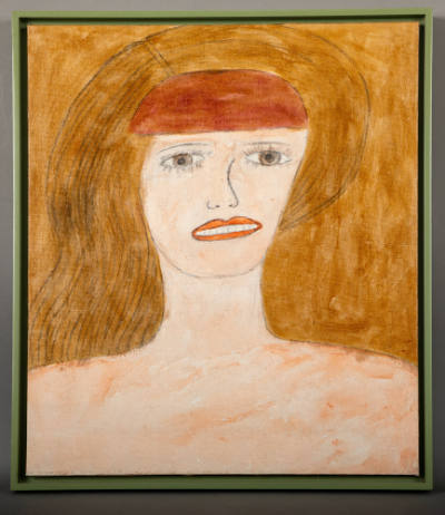 Lee Godie, “Untitled”, Chicago, Illinois, United States, n.dPaint and graphite on canvas, 19 x …