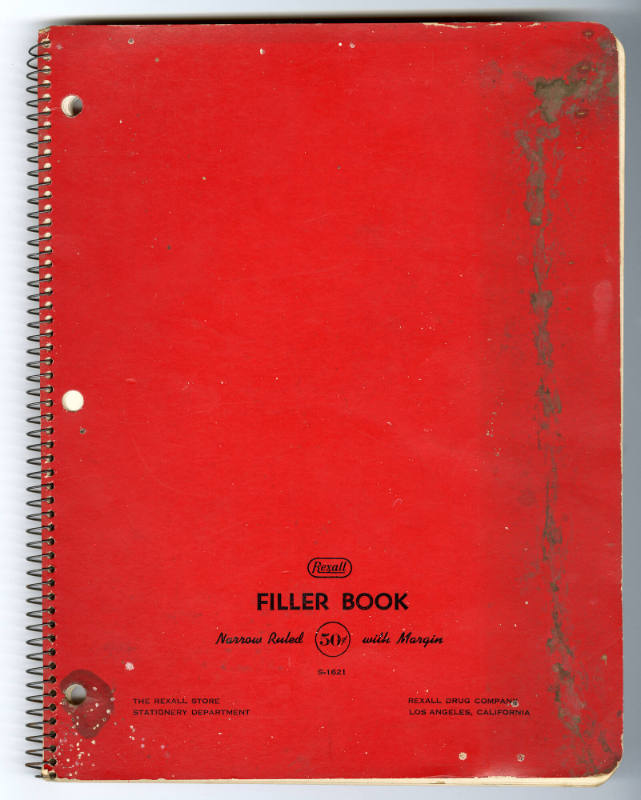 Melvin Edward Nelson, “Notebook (“Filler Book”)”, Colton, Oregon, 1961, Ballpoint pen, pencil, …