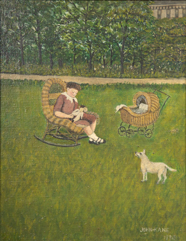 John Kane, “Girl with Doll Carriage”, Pittsburgh, Pennsylvania, United States, 1930, Oil on can…