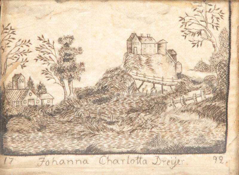  Johanna Charlotta Dreijer, “Scenic Printwork”, Probably South Africa or Sweden, 1799, Silk gro…