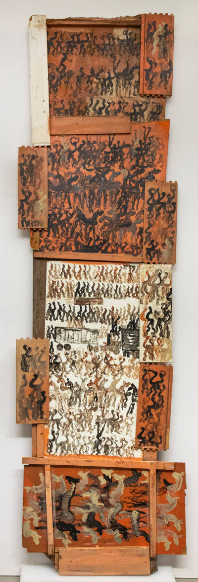 Purvis Young, (1943–2010), “Untitled (Figures and Horses),” Miami, Florida, 1985 - 1999, Paint …