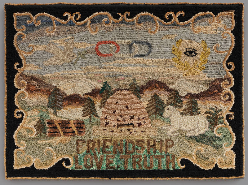 Independent Order of Odd Fellows Hooked Rug
Artist unidentified
Photo by José Andrés Ramírez