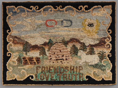 Independent Order of Odd Fellows Hooked Rug
Artist unidentified
Photo by José Andrés Ramírez