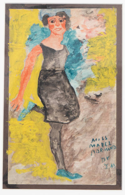  Justin McCarthy, “Miss Mabel Normand”, Weatherly, Pennsylvania, n.d., Gouache on card, 8 3/4 x…