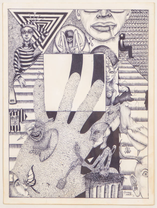 Ronnie White, “Untitled”, Massachusetts, 1991, Ink on paper, 12 x 9 in., Collection of the Amer…
