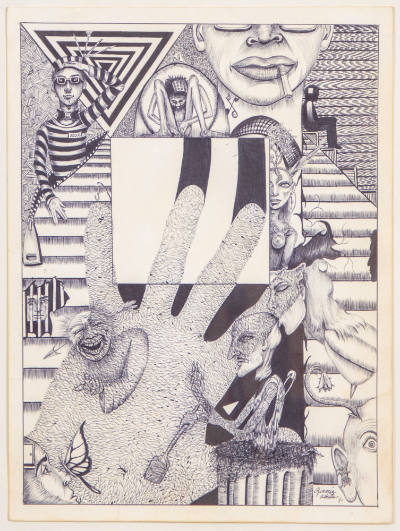 Ronnie White, “Untitled”, Massachusetts, 1991, Ink on paper, 12 x 9 in., Collection of the Amer…