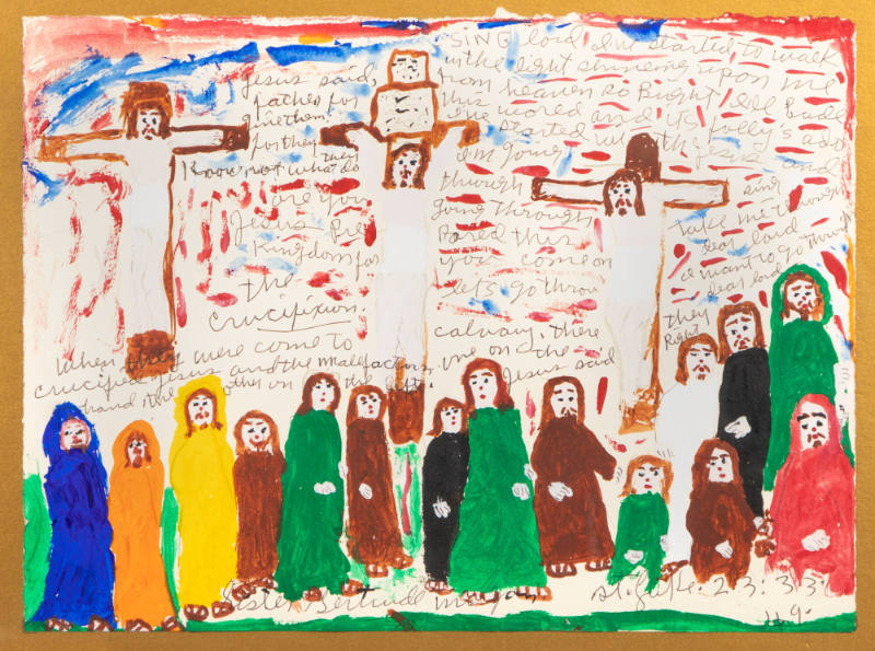 Sister Gertrude Morgan, “The Crucifixion”,  New Orleans, Louisiana, 1960s, Acrylic, tempera, an…
