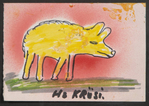 Hans Krüsi,  “Untitled”, St. Gallen, Switzerland, n.d., Spray paint, felt paint, and felt tip p…