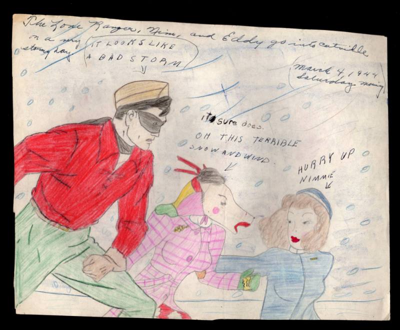 Mary Paulina Corbett, “[The Lone Ranger, Nim, and Eddy go into Catville on a very stormy day.] …