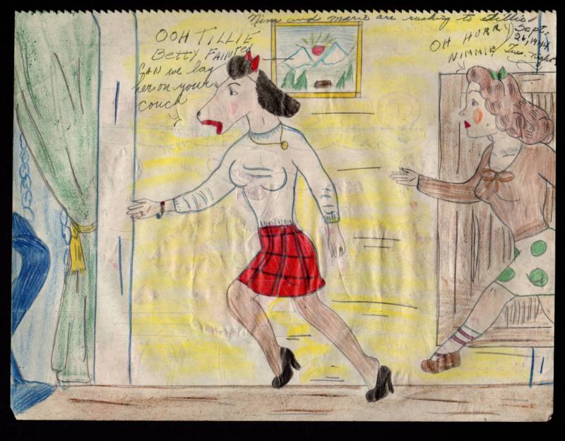 Mary Paulina Corbett, “[Nim and Marie are rushing to Tillie.] from The Catville Kids”, Boothwyn…