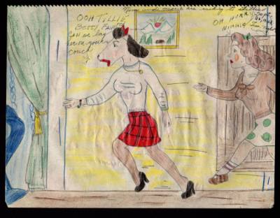 Mary Paulina Corbett, “[Nim and Marie are rushing to Tillie.] from The Catville Kids”, Boothwyn…