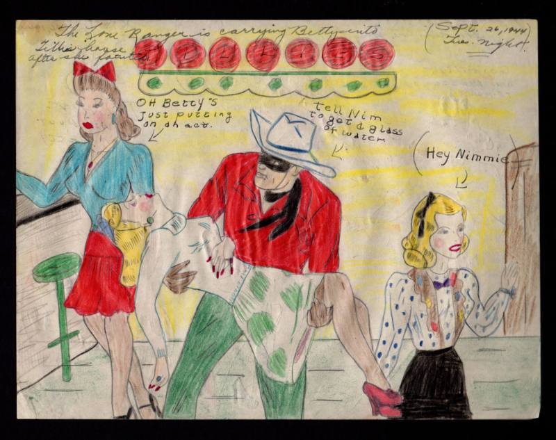 Mary Paulina Corbett, ”[The Lone Ranger is carrying Betty into Tillie's house after she fainted…