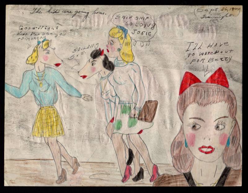 Mary Paulina Corbett, ”[The kids are going home.] from The Catville Kids”, Boothwyn, Garnet Val…