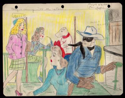 Mary Paulina Corbett, “[Betty is coming into the store.] from The Catville Kids”, Boothwyn, Gar…