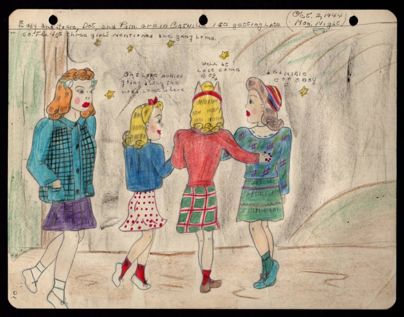 Mary Paulina Corbett, “[Eddy and Josie, Dot, and Pam. are in Catville It's getting Late so. The…