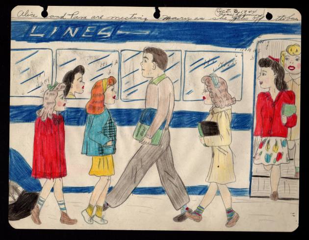 Mary Paulina Corbett, “[Alice and Pam are meeting Mary as she gets off the bus.] from The Catvi…