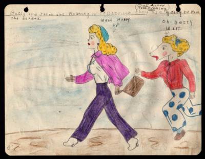 Mary Paulina Corbett, “[Betty and Josie are running into Catville they are going to Ride the Ho…