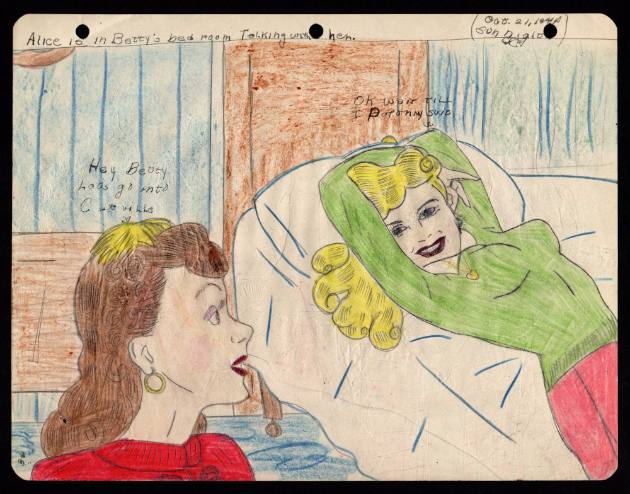 Mary Paulina Corbett, “[Alice is in Betty's bed room Talking with her.] from The Catville Kids”…