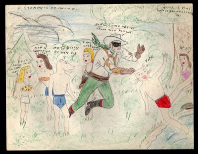 Mary Paulina Corbett, “[A storm is coming.] from The Catville Kids”, Boothwyn, Garnet Valley, P…