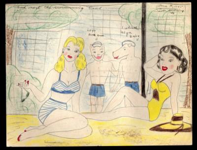 Mary Paulina Corbett, “[....and next the swimming pool.] from The Catville Kids”, Boothwyn, Gar…
