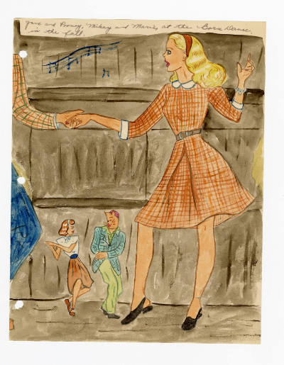 Mary Paulina Corbett, “[Jane and Pooney, Mikey and Marie, at the Barn Dance in the fall.] from …