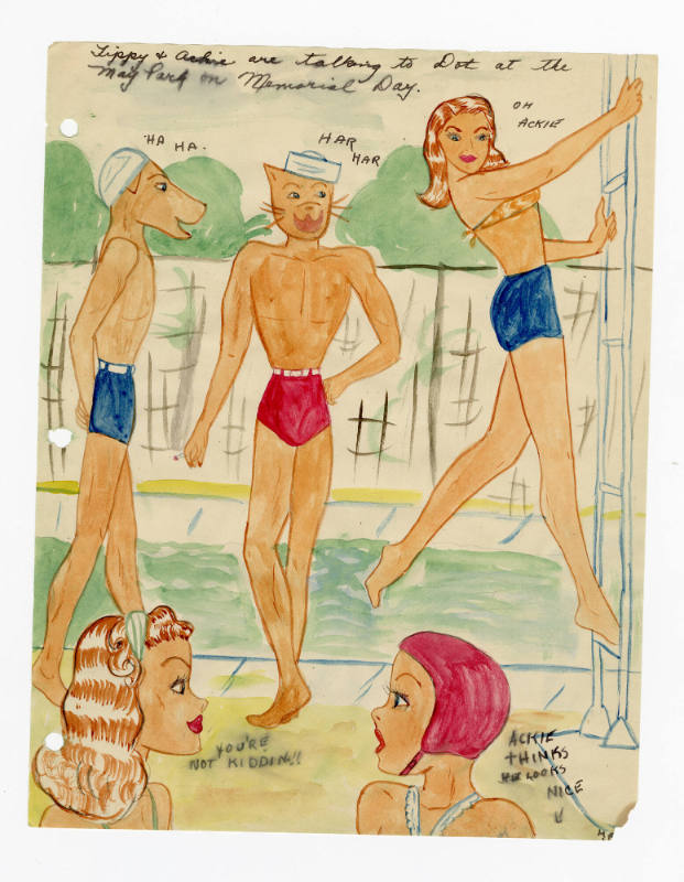 Mary Paulina Corbett, “[Tippy + Ackie are talking to Dot at the May Park on Memorial Day] from …