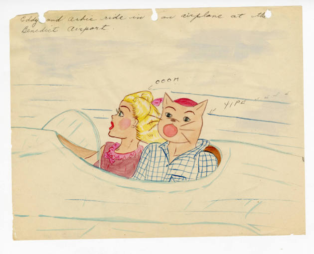 Mary Paulina Corbett, “[Eddy and Ackie ride in an airplane at the Benedict Airport.] from The C…