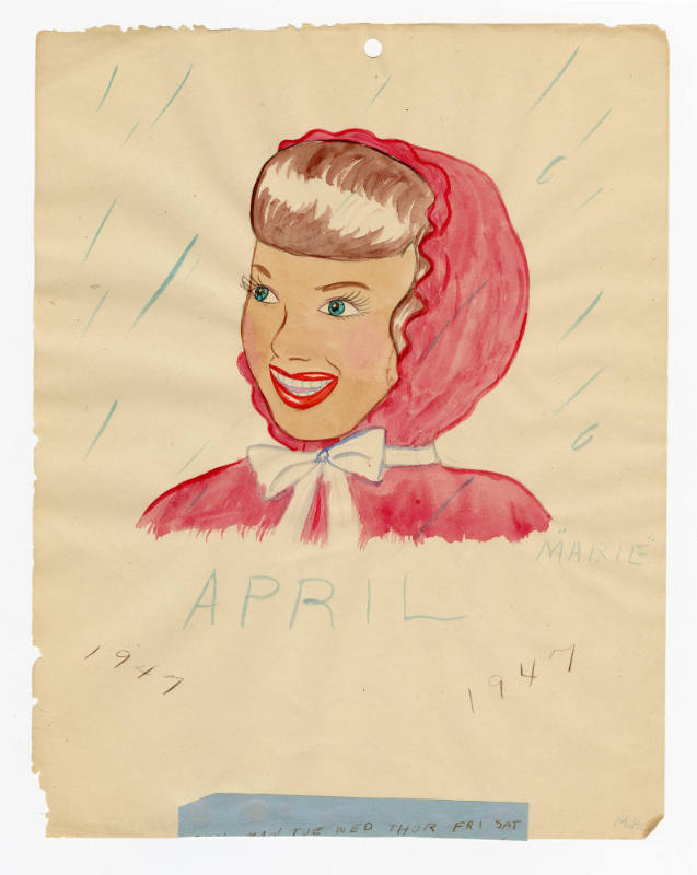Mary Paulina Corbett, “[April] from The Catville Kids”, Boothwyn, Garnet Valley, Pennsylvania, …