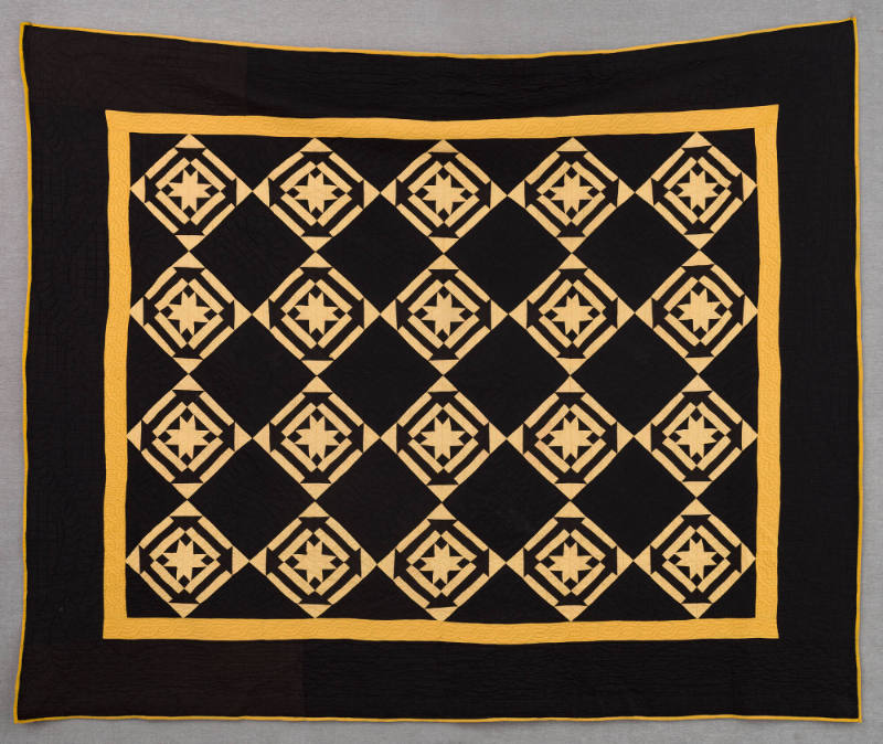 Mrs. Menno Yoder, “Hole in the Barn Door Variation Quilt”, Emma, Indiana, United States, 1920–1…