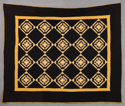Mrs. Menno Yoder, “Hole in the Barn Door Variation Quilt”, Emma, Indiana, United States, 1920–1…