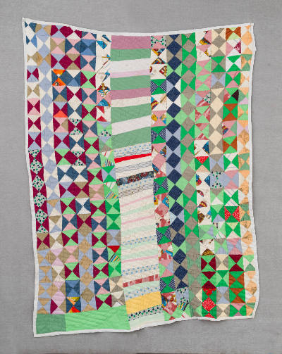 Dennis Jones, “Strip and Bow Tie Variation Quilt, Vienna, Pickens County, Alabama, 1975, Cotton…