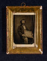 Artist unidentified, “Untitled [Man with a gameboard]”, United States, 1863–1865, Tintype, 4 3/…
