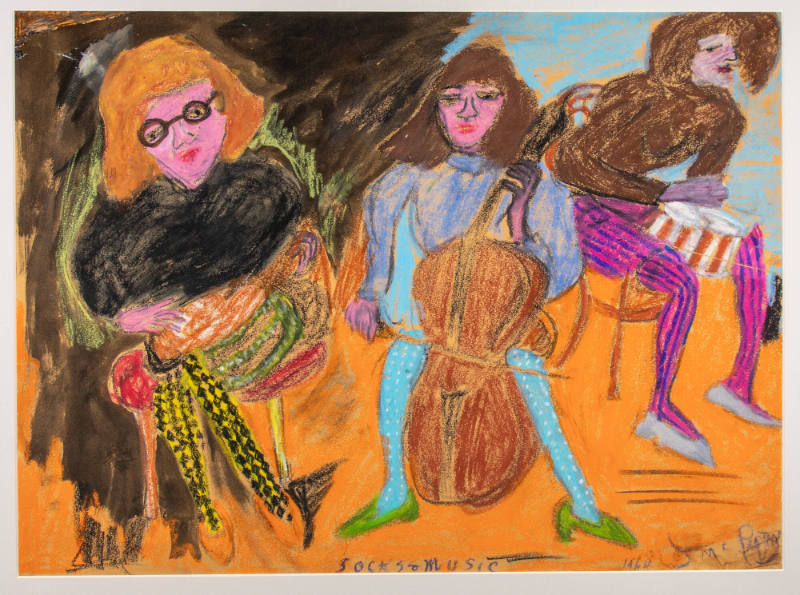 Justin McCarthy, “Socks & Music”, Weatherly, Pennsylvania, United States, 1964, Oil pastel on p…